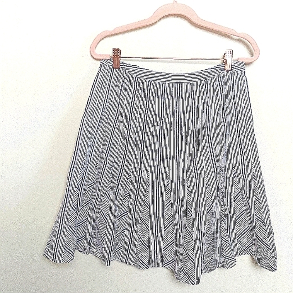 Talbots Vintage Striped Cotton A Line Knee Length Skirt Size 6 Petite
